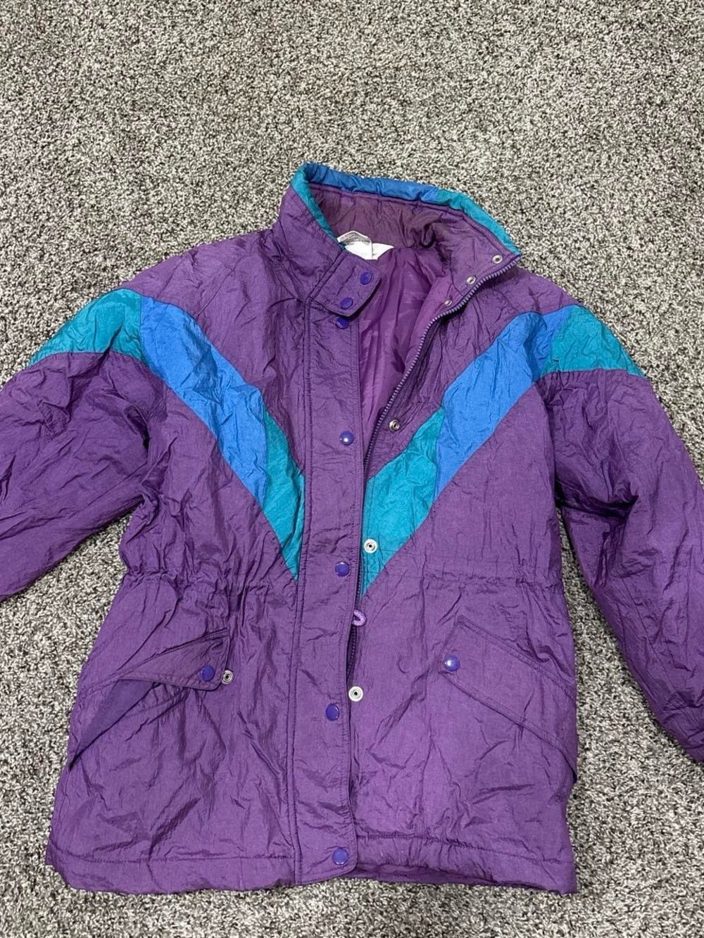 Haband Purple Ski Jacket with Teal & Blue Accents